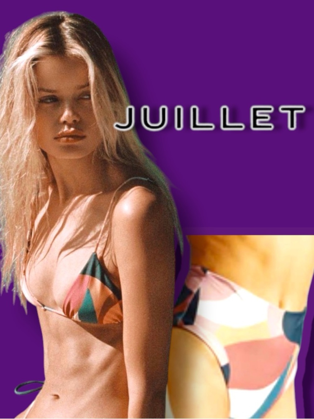 Juillet FARRAH Triangle Bikini Top (Large) and High Waist Bottoms (Medium)